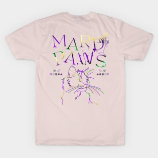 party cat mardi gras paws T-Shirt